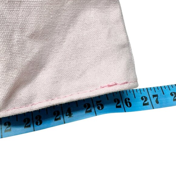 Pink Canvas Tote Bag Flamingo Print Lined Pocket Zippered Compartments By DEI - Picture 11 of 13